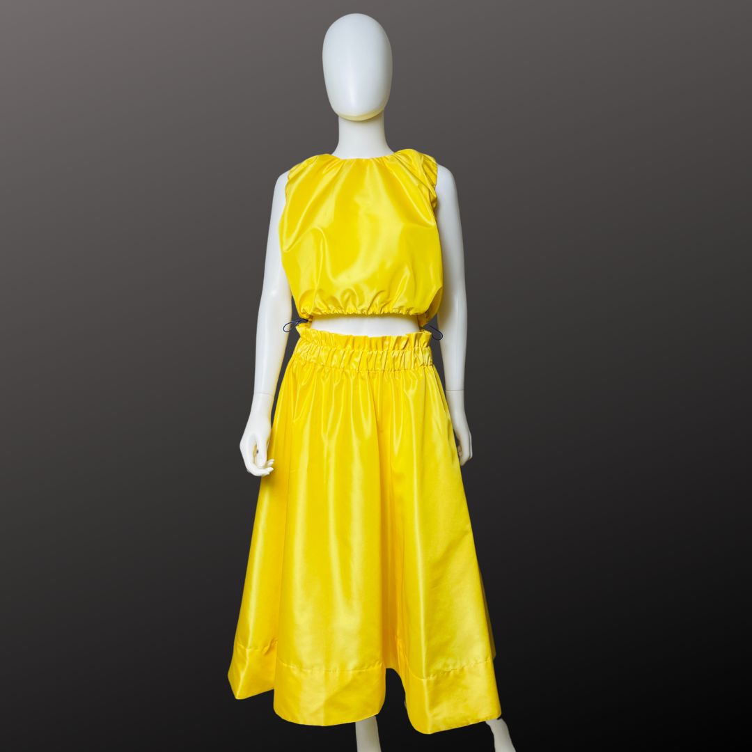 Taffeta Set - Skirt & Bubble Crop-Top