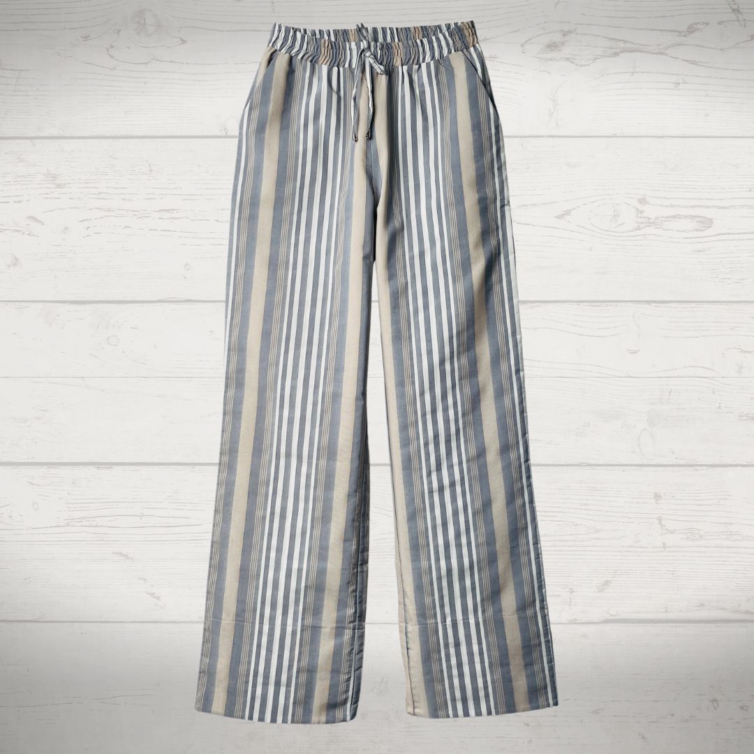 Stripe Pants Elastic Waist