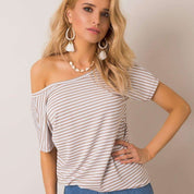 Striped V-Backline Striped Cotton Top