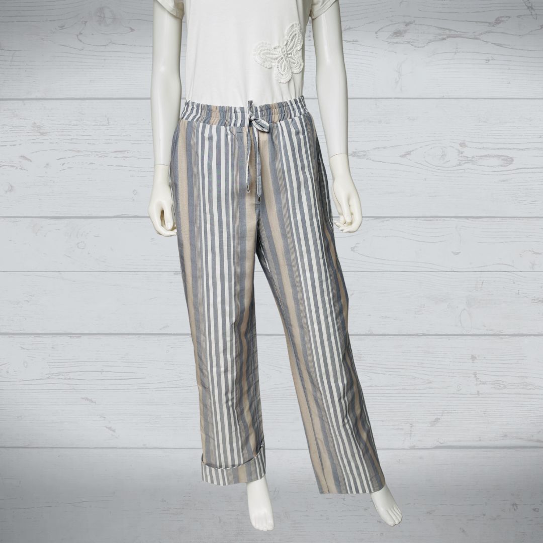 Stripe Pants Elastic Waist