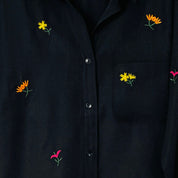 Black Floral Embroidered Shirt - San Marino