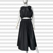 Taffeta Set - Skirt & Bubble Crop-Top