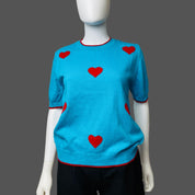 Crew-Neck Sweater - Heart Design