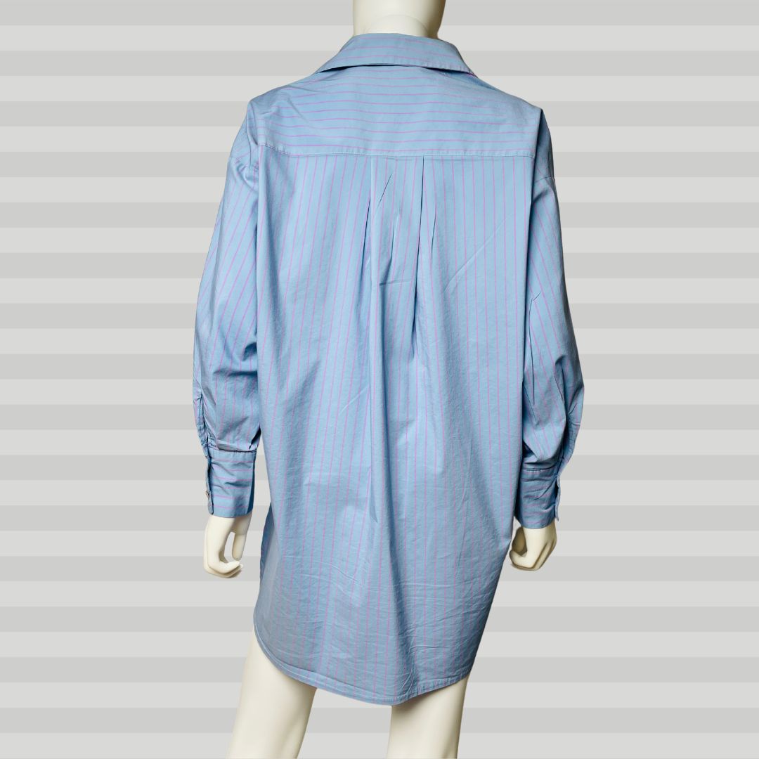 Blue Shirt Pink-Stripe