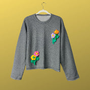 Embellished Flowers Appliqués Sweater