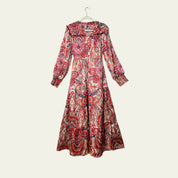 Golden Sun Tiered Midi Dress