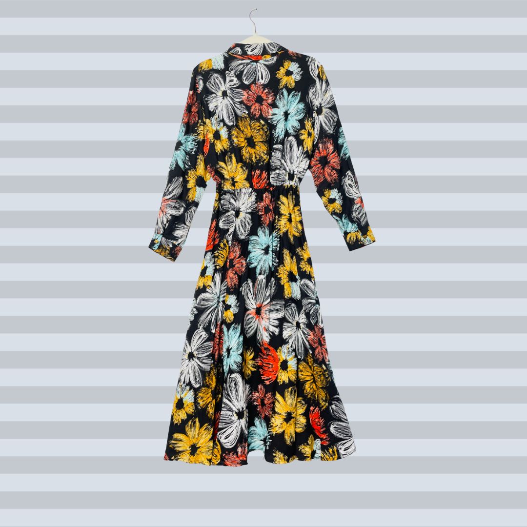 Midnight Floral Midi-Dress