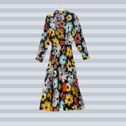 Midnight Floral Midi-Dress