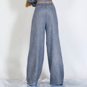 Mid-Rise Pleated Wide-Leg Pants