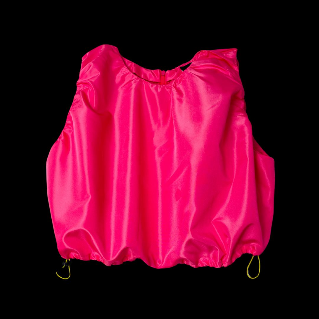 PinkBubbleCropTop-DrawstringHem-ateliermodist