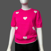 Crew-Neck Sweater - Heart Design