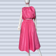 Taffeta Set - Skirt & Bubble Crop-Top