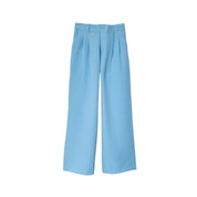 Pleated Mid-Waisted Straight-Leg Pants