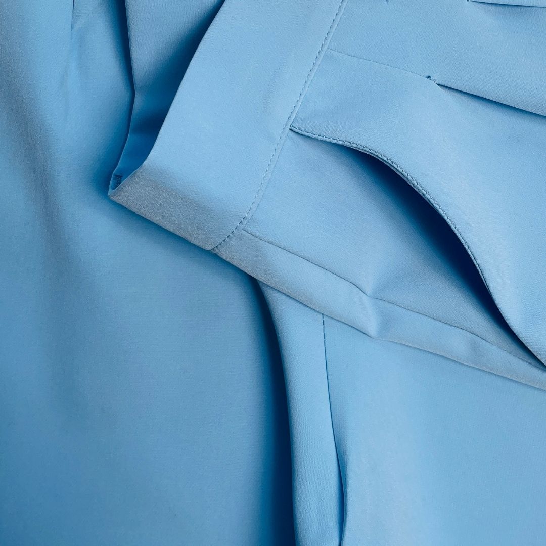 Pleated Mid-Waisted Straight-Leg Pants
