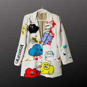 Relaxed Boyfriend Blazer - California Pop Art Design