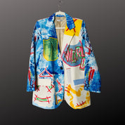 Relaxed Boyfriend Blazer - World Pop Art Design