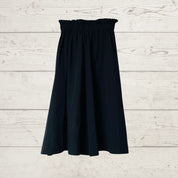 Cotton Midi Black Skirt