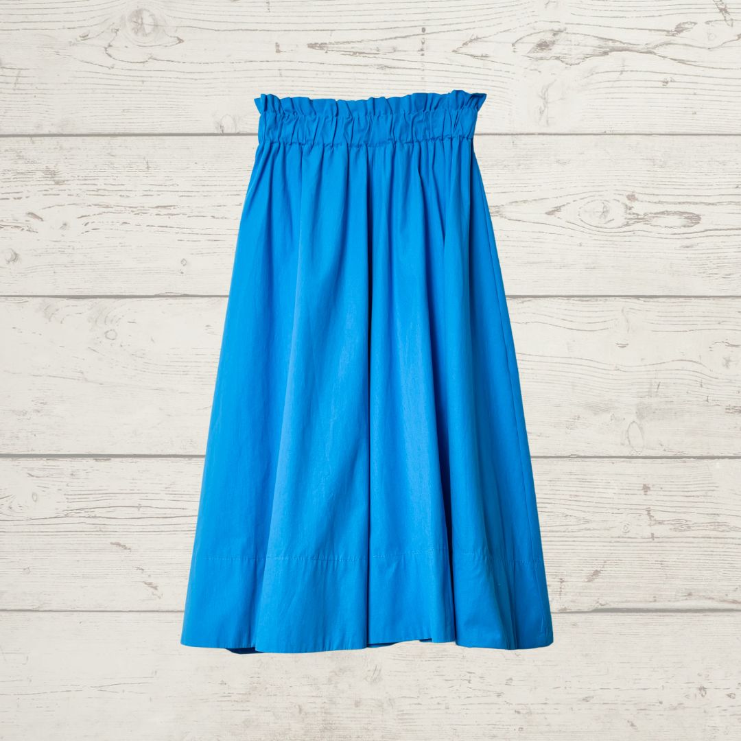 Cotton Midi Blue Skirt
