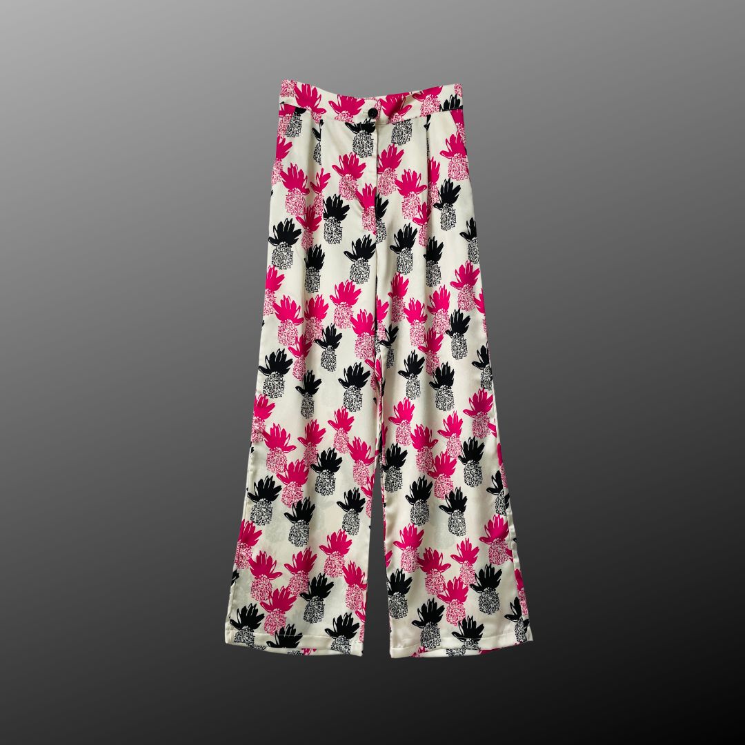 Satin Print Design Pants