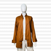 Tie Neck Poplin Stripe Shirt